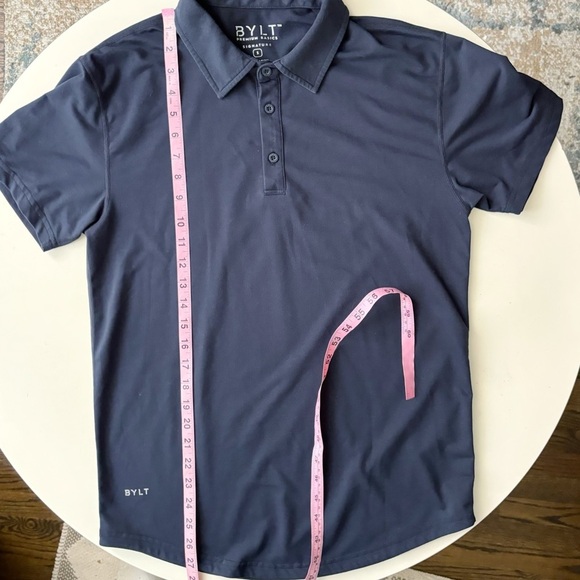 BYLT Basics Men’s Drop-Cut Lux Polo Shirt Size Small Navy Slim Fit - Picture 2 of 9